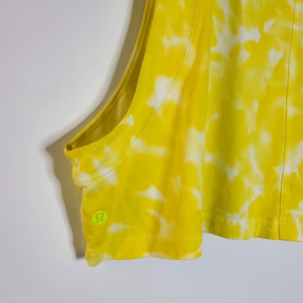 Lululemon All Yours Bright Neon Green/yellow cropped athletic top Size 10 - Picture 9 of 10